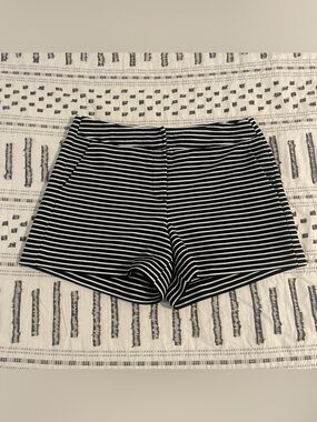 Cynthia Rowley Black and White Striped High Waist Shorts
